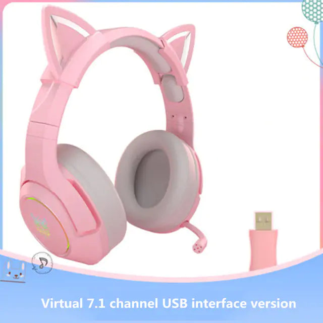 Cute Cat Ear Headphone with Mic