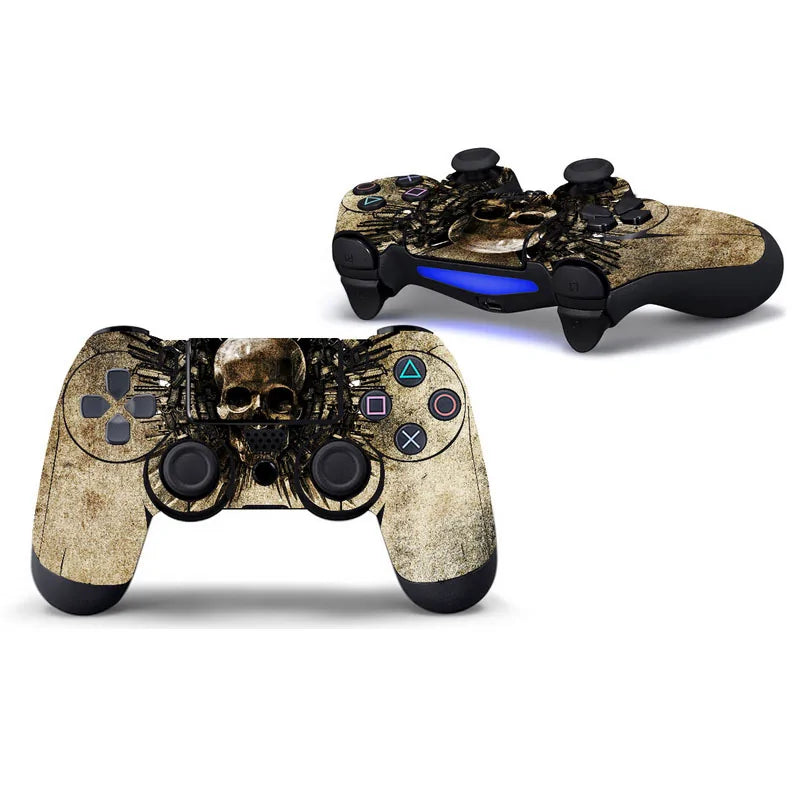 Blue Skull Protective Cover Sticker For PS4 Controller