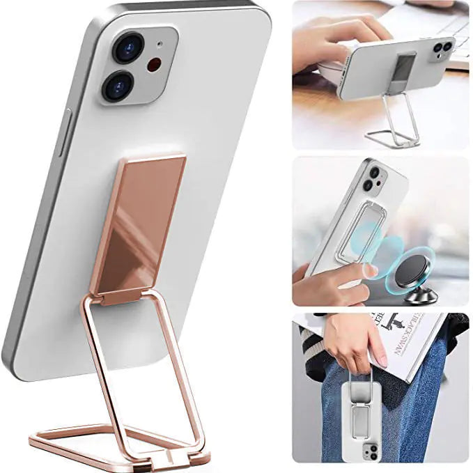 Foldable Mobile Phone Holder Ring Buckle Retractable Desktop CellPhone Stand Car Magnetic Bracket Office Accessories