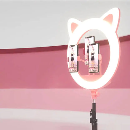 Ring Light With Cat Ear-Shaped Design