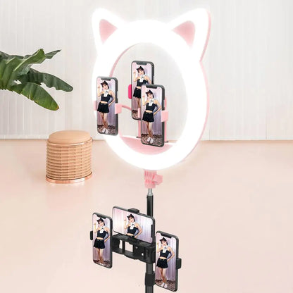 Ring Light With Cat Ear-Shaped Design