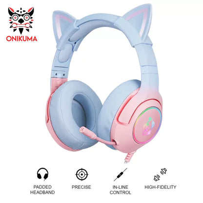 Cute Cat Ear Headphone with Mic