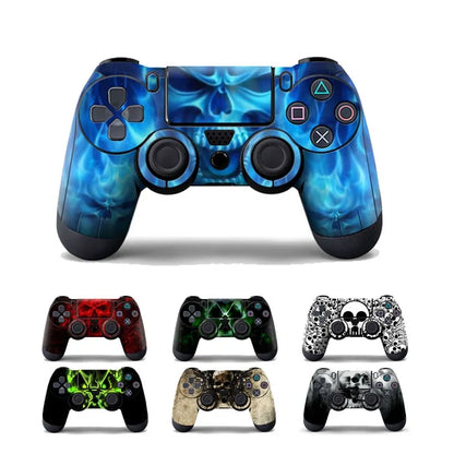 Blue Skull Protective Cover Sticker For PS4 Controller