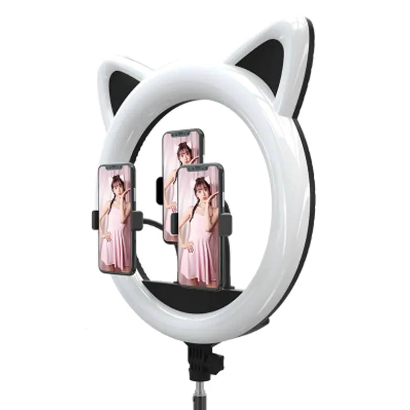 Ring Light With Cat Ear-Shaped Design