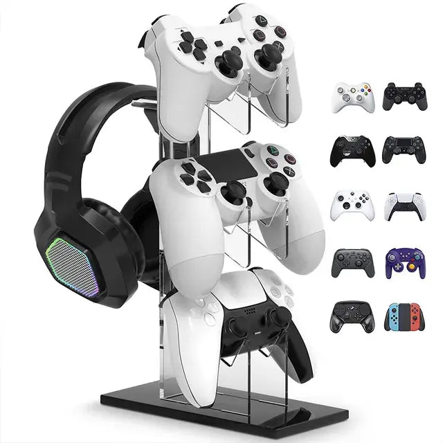 Universal 3-Layer Controller Stand and Headset Holder