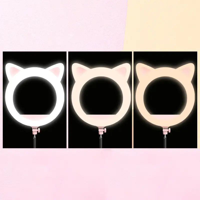 Ring Light With Cat Ear-Shaped Design