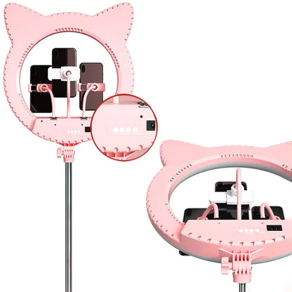 Ring Light With Cat Ear-Shaped Design