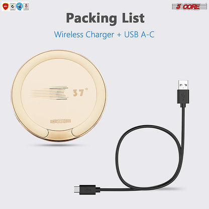 5 Core Fast Wireless Charger Qi Certified 15W Wireless Charging Stand w Sleep-Friendly Light